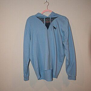 Pink Mesh Front High/Low Hoodie  Blue and Black Size Large